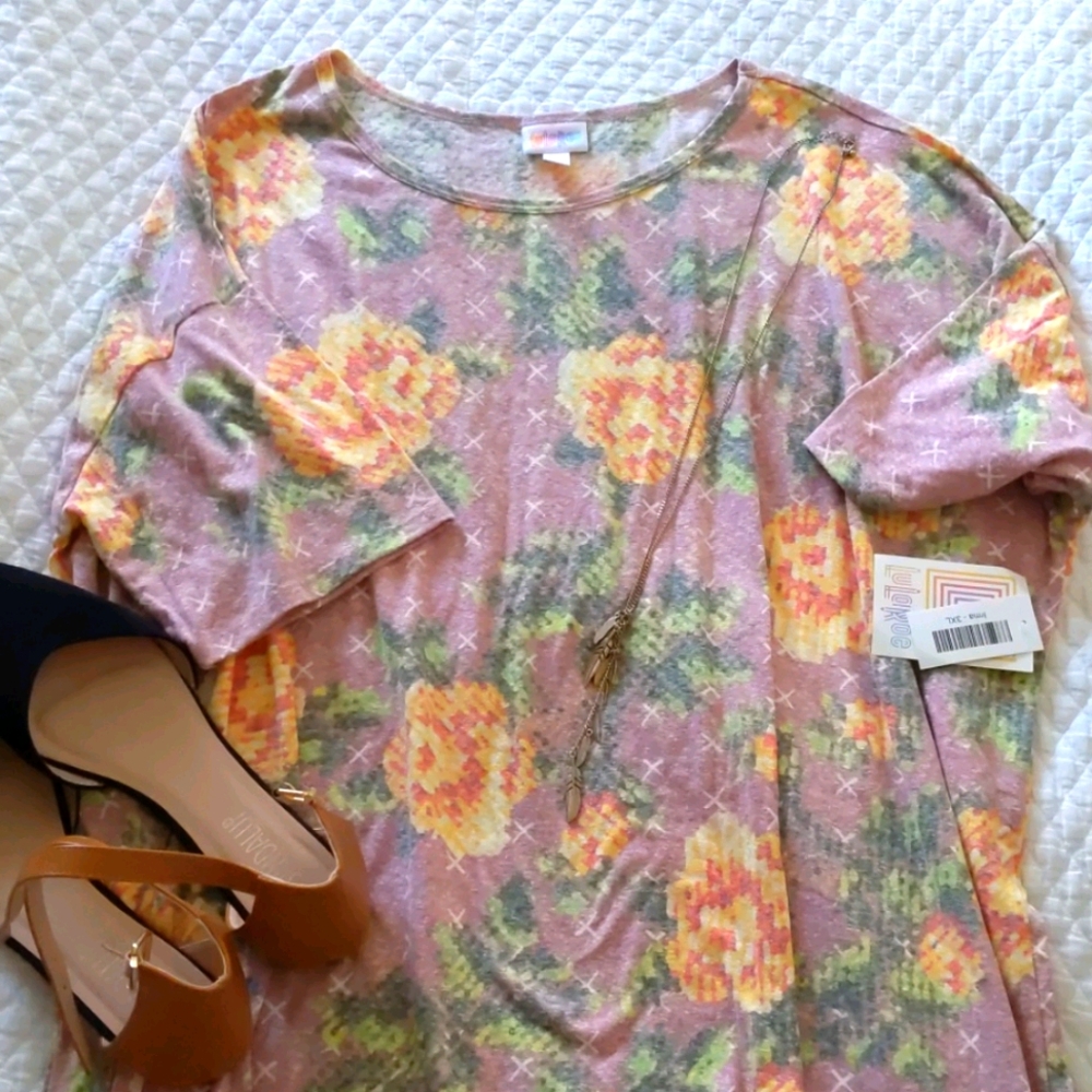 Blush Pink Floral Lularoe Irma